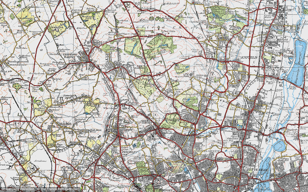 Old Map of Osidge, 1920 in 1920