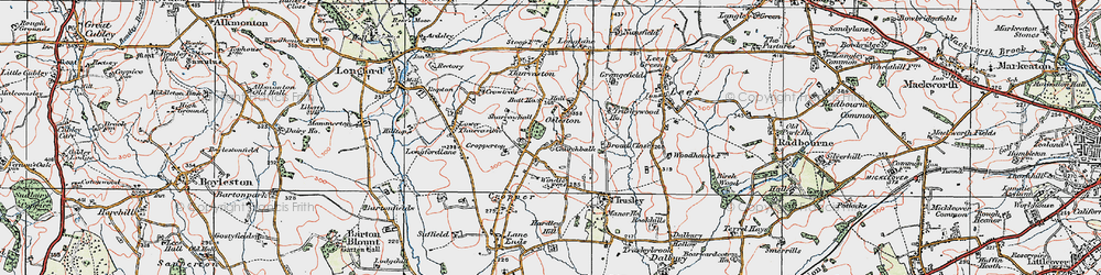 Old map of Osleston in 1921