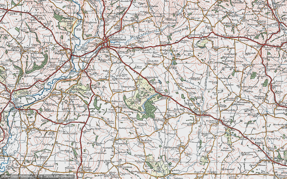 Old Map of Osmaston, 1921 in 1921