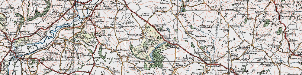 Old map of Osmaston in 1921