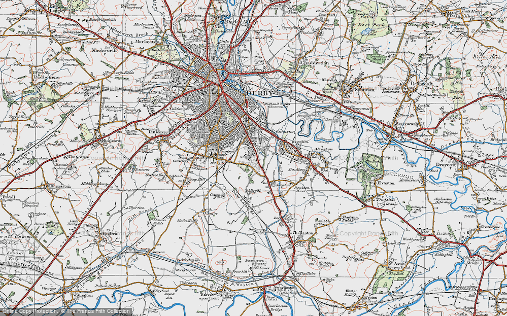 Old Map of Osmaston, 1921 in 1921