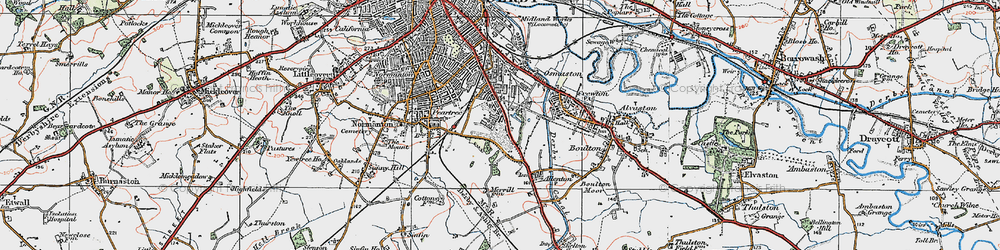 Old map of Osmaston in 1921