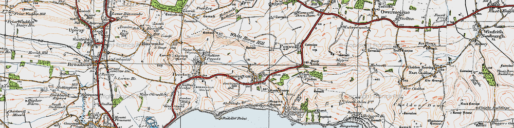 Old map of Osmington in 1919