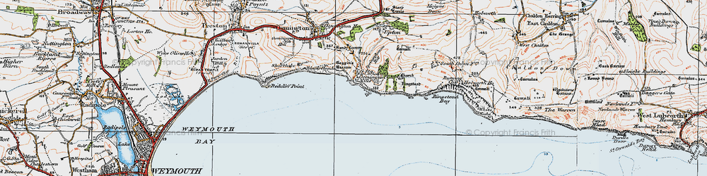Old map of Osmington Mills in 1919