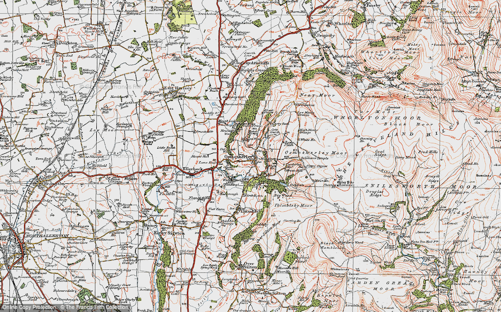 Old Map of Osmotherley, 1925 in 1925