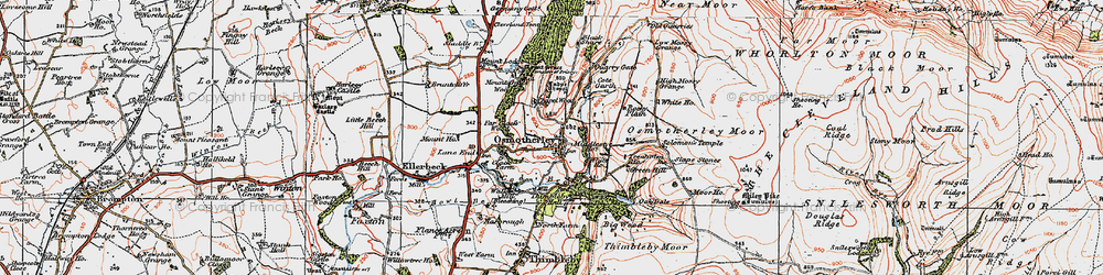 Old map of Osmotherley in 1925