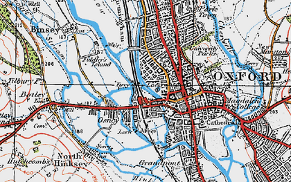 Old map of Osney in 1919