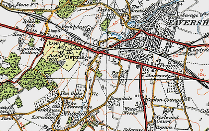 Old map of Ospringe in 1921