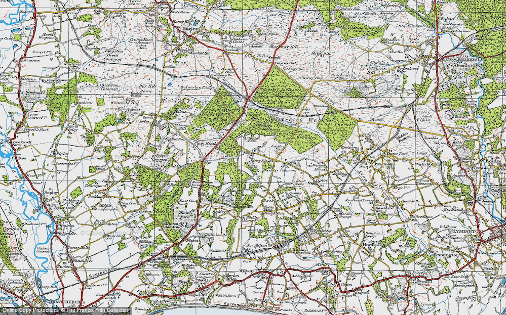 Old Map of Historic Map covering Brownhill Inclosure in 1919