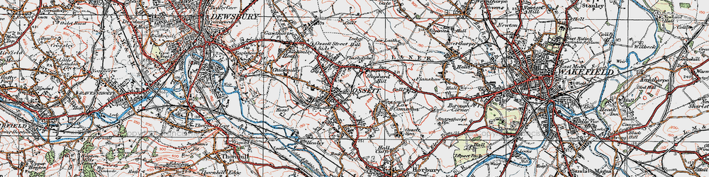 Old map of Ossett in 1925