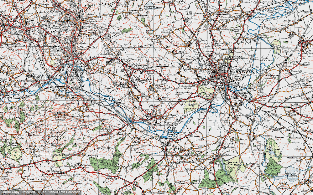 Old Map of Ossett Spa, 1925 in 1925