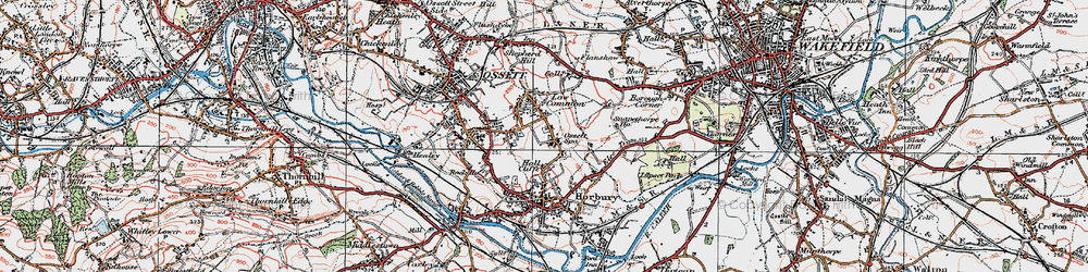 Old map of Ossett Spa in 1925