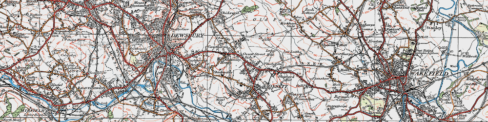 Old map of Ossett Street Side in 1925