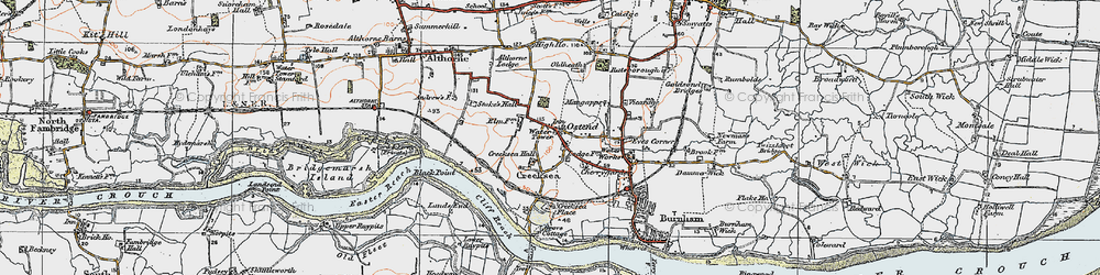 Old map of Ostend in 1921