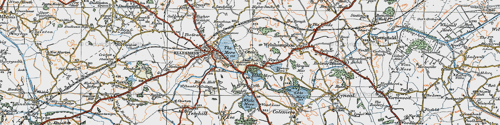 Old map of Oteley in 1921