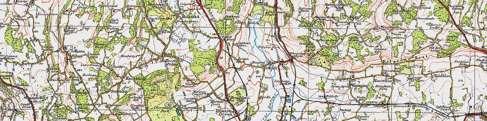 Old map of Otford in 1920
