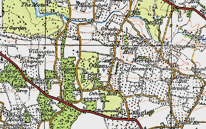 Old map of Otham in 1921