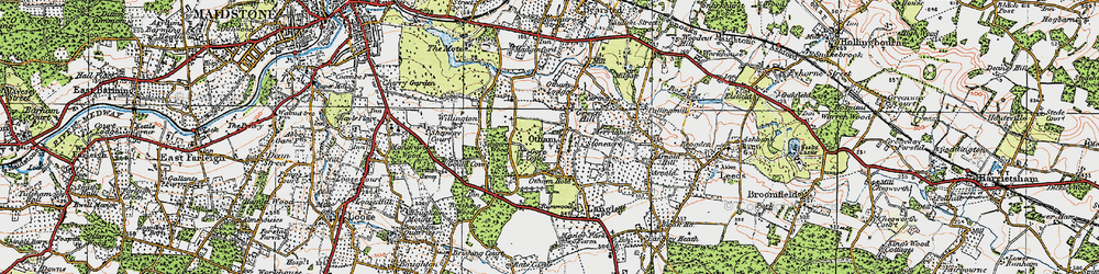 Old map of Otham in 1921