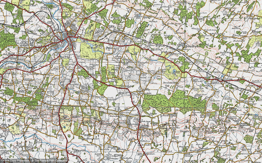Old Map of Otham Hole, 1921 in 1921