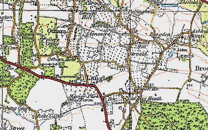 Old map of Otham Hole in 1921