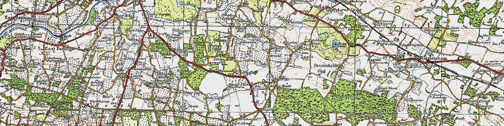 Old map of Otham Hole in 1921