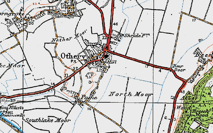 Old map of Othery in 1919