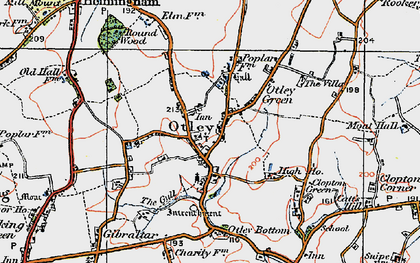 Old map of Otley in 1921