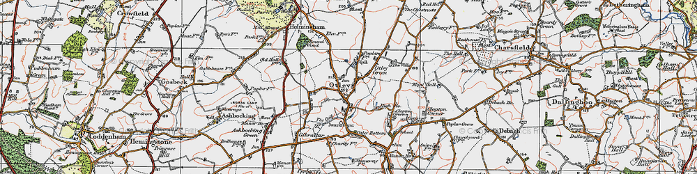 Old map of Otley in 1921