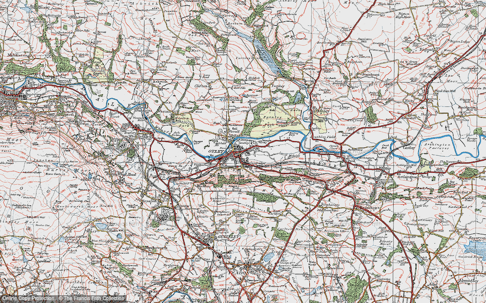 Old Map of Otley, 1925 in 1925