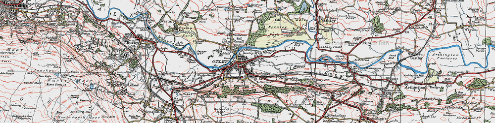 Old map of Otley in 1925