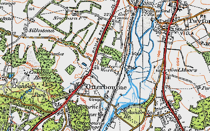 Old map of Otterbourne in 1919
