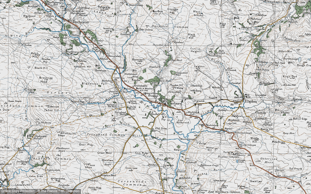 Old Map of Otterburn, 1925 in 1925