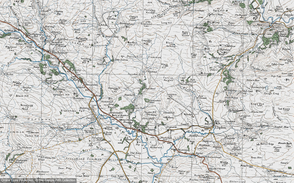 Old Map of Otterburn Camp, 1925 in 1925