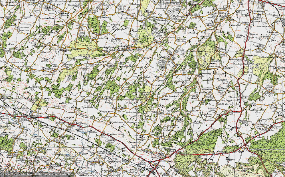 Old Map of Otterden Place, 1921 in 1921