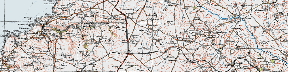 Old map of Otterham in 1919