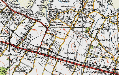 Old map of Otterham Quay in 1921