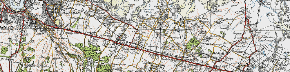 Old map of Otterham Quay in 1921