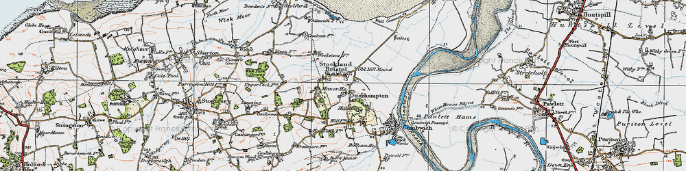 Old map of Otterhampton in 1919