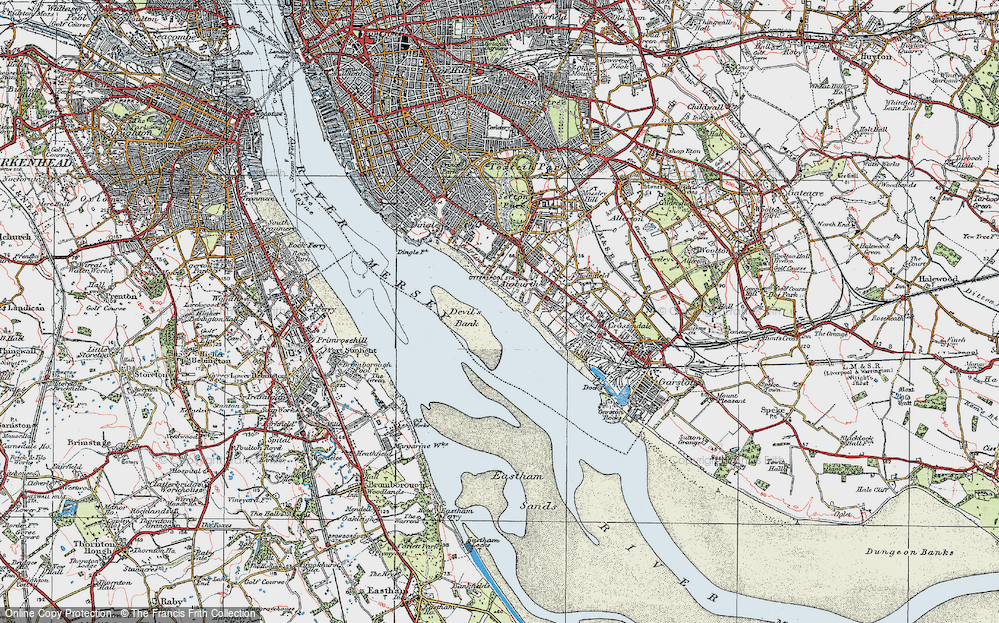 Old Map of Otterspool, 1924 in 1924