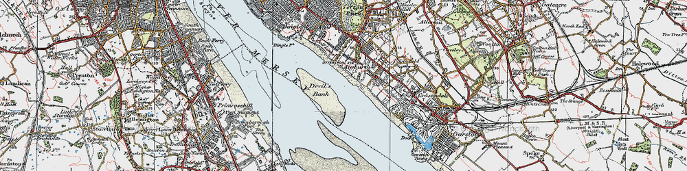 Old map of Otterspool in 1924