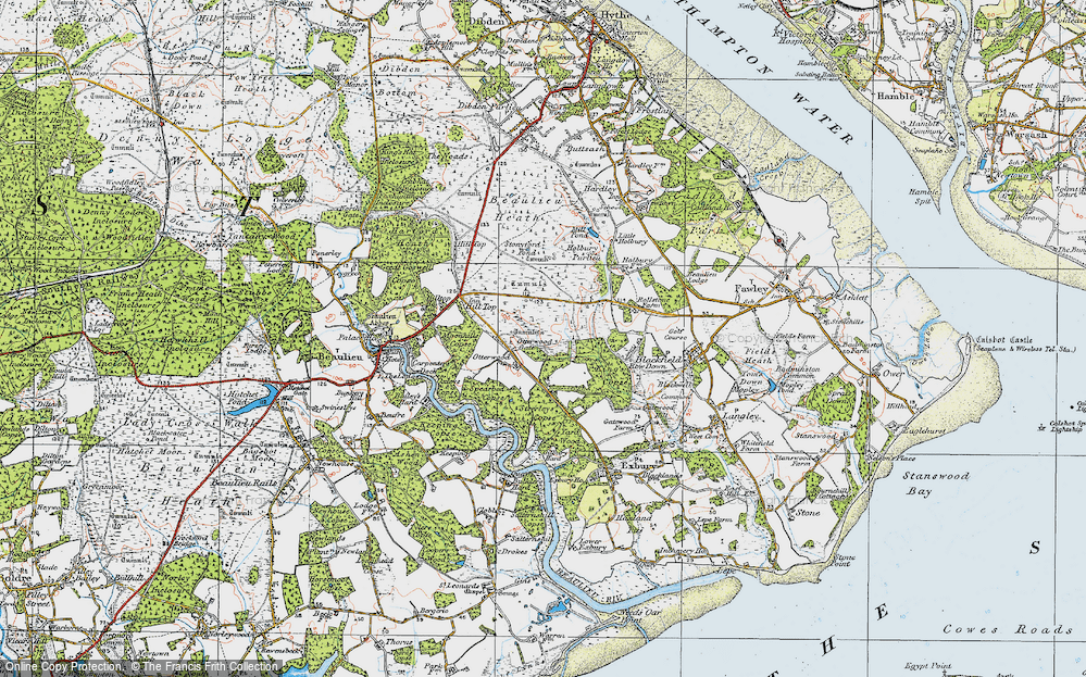 Old Map of Otterwood, 1919 in 1919