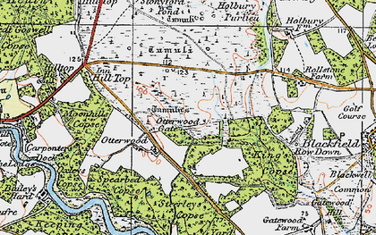 Old map of Otterwood in 1919
