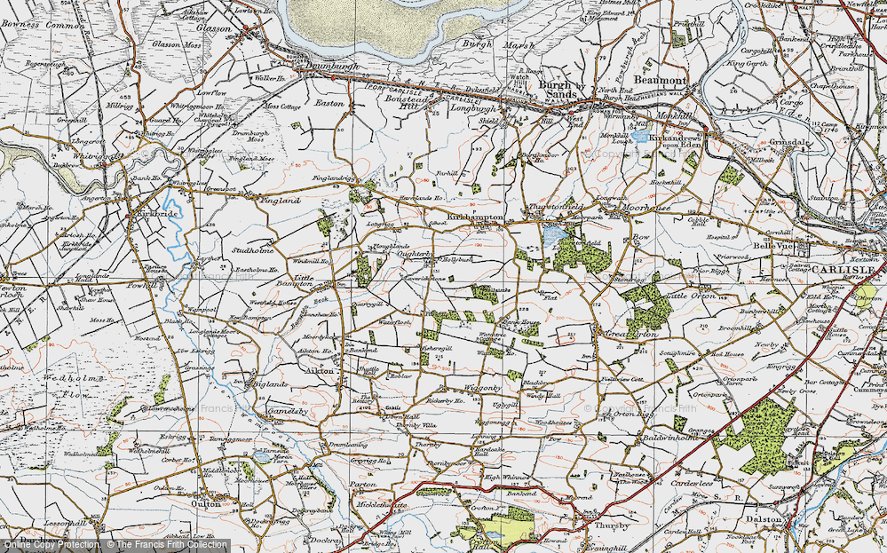 Old Map of Oughterby, 1925 in 1925