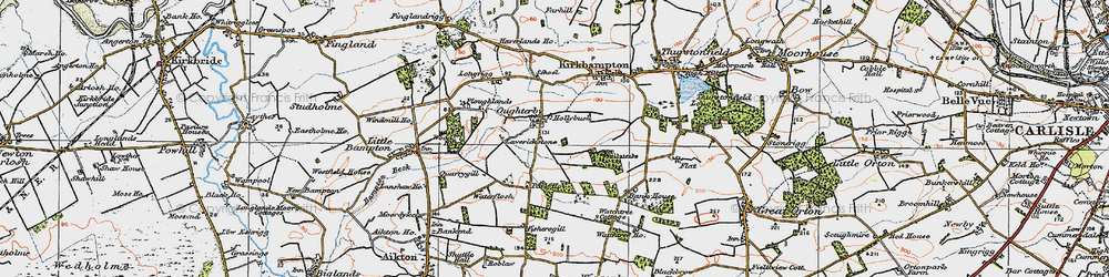 Old map of Oughterby in 1925