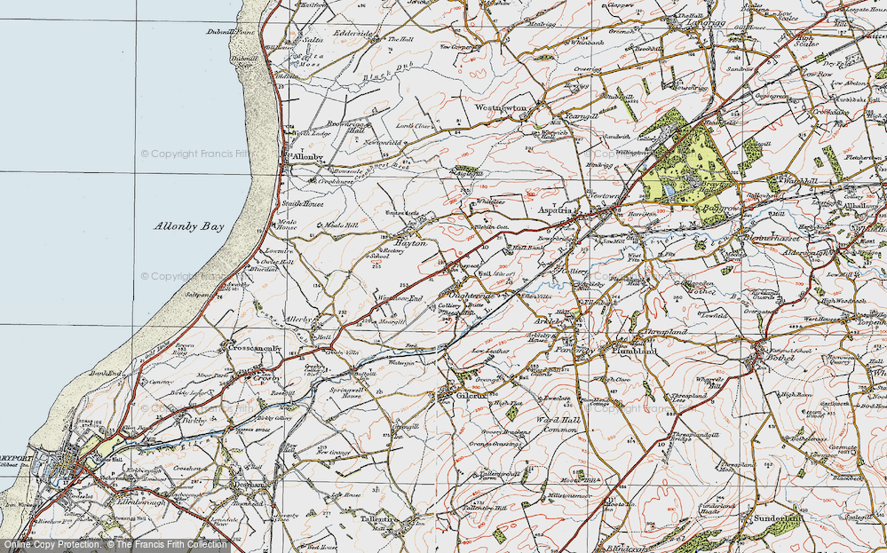 Old Map of Historic Map covering Tilekiln Cott in 1925