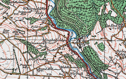 Old map of Oughtibridge in 1923