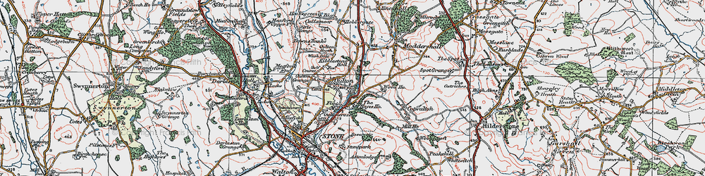 Old map of Oulton in 1921