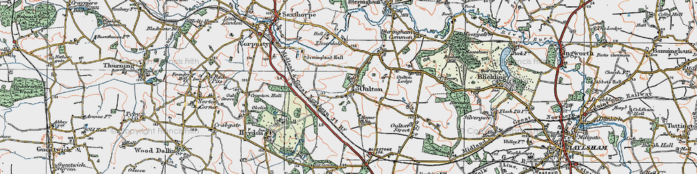 Old map of Oulton in 1922
