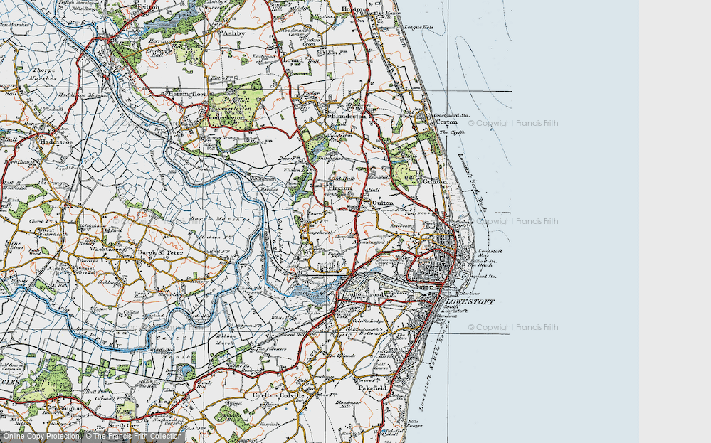 Old Map of Oulton, 1922 in 1922