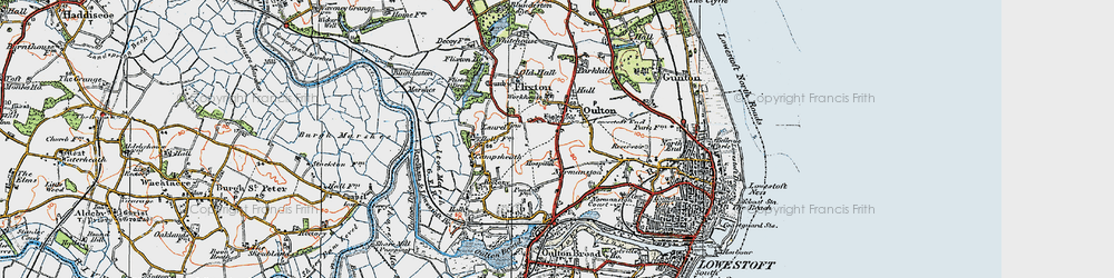 Old map of Oulton in 1922